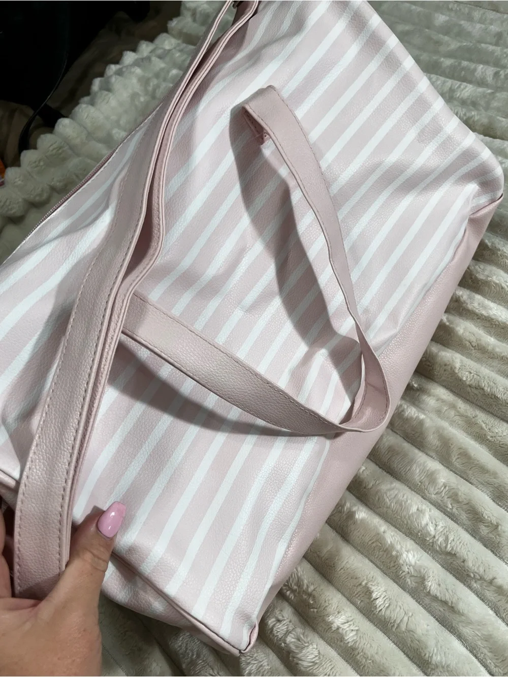 Disney Pink Striped Marie Cat Tote Bag